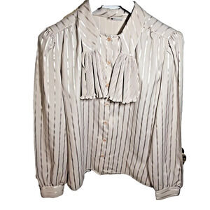 Vintage Levi Strauss Satin Ruffle Blouse – Size 16